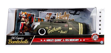 Jada-Toys 1/24 1951 Mercury Car w/Harley Quinn Figure