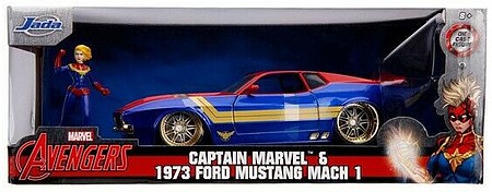 Jada-Toys 1/24 Avengers 1973 Ford Mach 1 w/Captain Marvel Figure