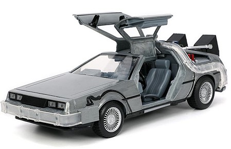 Jada-Toys 1/24 Back to the Future Part I DeLorean Car Time Machine Lighted