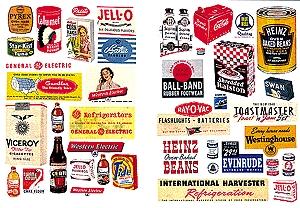 JL Household Posters & Signs of the 1940s and 1950s Model Railroad Billboards HO Scale #182