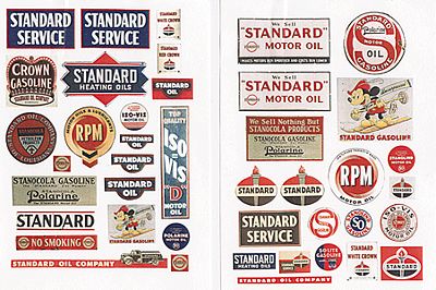 JL Vintage Gas Station Signs Standard Oil Model Railroad Billboard HO Scale #235
