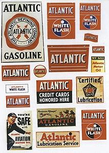 JL Vintage Gas Station Signs Atlantic Model Railroad Billboard HO Scale #236