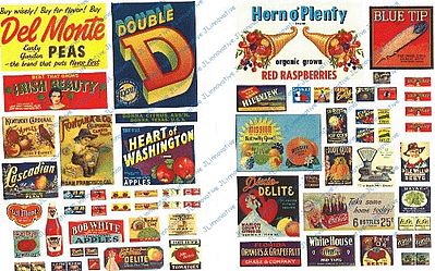 JL Vintage Fruit Crate and Fruit Stand Signs Model Railroad Billboard HO Scale #246