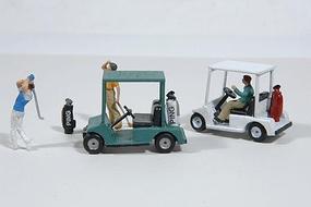 JL Golf Carts and Golf Bags Model Railroad Vehicle HO Scale #459
