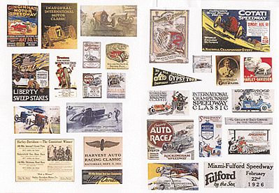 JL Vintage Racing & Speedway Signs Set 2 1920s to 1940s Model Railroad Billboard HO Scale #549