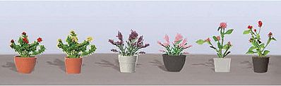 JTT Assorted Potted Flower Plants - Set #1 HO Scale Model Railroad Flower #95565
