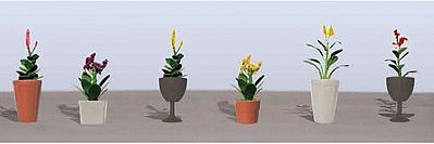 JTT Assorted Potted Flower Plants - Set #4 HO Scale Model Railroad Flower #95571
