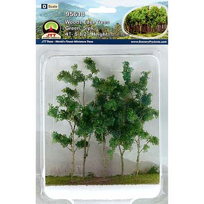 JTT Green Woods edge trees (5 pack, 4 to 4.5 inch) O Scale Model Railroad Grass Scenery #95618