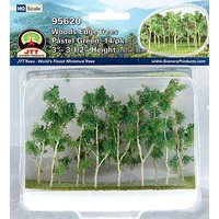JTT Pastel Green woods edge Trees (3-3.5 inch 14pk) HO Scale Model Railroad Grass Scenery #95620