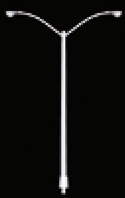 JTT Light Pole - Nonoperating - Style #3 (white) (4) O Scale Model Railroad Street Light #97319