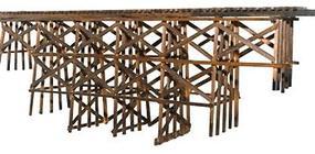 JV Wood Timber Trestle Kit (18 x 16'') HO Scale Model Railroad Bridge #2014