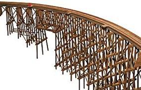 JV Curved Wood Trestle Kit HO Scale Model Railroad Bridge #2016