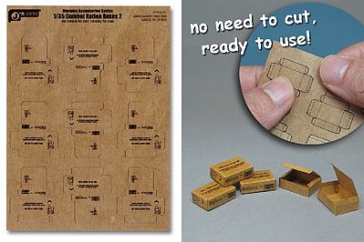 JsWorks 1/35 Combat Ration Medium Boxes (9pcs) (Pre-cut Cardboard)