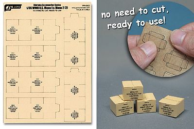 JsWorks 1/35 WWII US Military MRE Large Boxes (6pcs) (Pre-cut Cardboard)