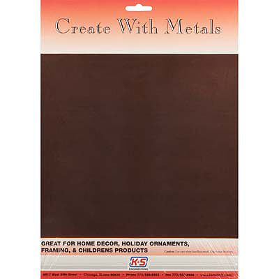 K-S Copper Metal Sheet .016 x 9 x 12 Hobby and Craft Metal Sheet #6535