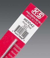 K-S Round Aluminum Rod 3/32'' x 12'' Hobby and Craft Metal Rod #83042