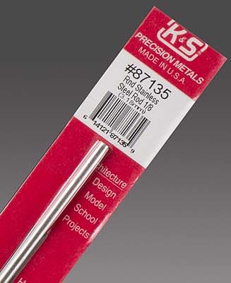 K-S Round Stainless Steel Rod 1/8 x 12 Hobby and Craft Metal Rod #87135