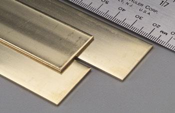 K&S Precision Metals Brass Strips - 0.064 X 1 X 36 Inches, 3 Pieces, Made In USA