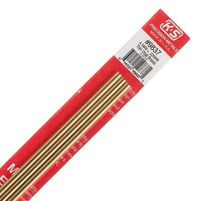 K-S Round Brass Tube .225mm x 4.5mm x 300mm (3) Hobby and Craft Metal Tubing #9837