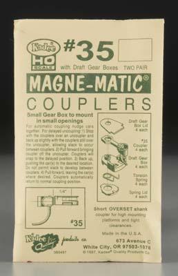 Kadee 30 Series Magne-Matic Couplers - Short (1/4) Overset Shank HO Scale Model Train Coupler #35