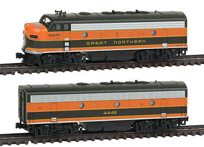Kato EMD F7 A/B Set Great Northern #444A/B N Scale Model Train Diesel Locomotive #1060420