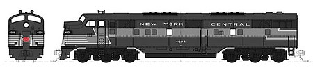 Kato EMD E7A 2-Unit Set - Standard DC New York Central #4008, 4022 (Late 1940s 20th Century 2-Tone Gray) - N-Scale