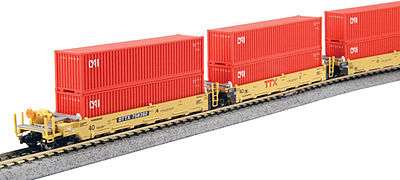 Kato MAXI-I Set with Container TTX (5) N Scale Model Train Freight Car Set #1066193