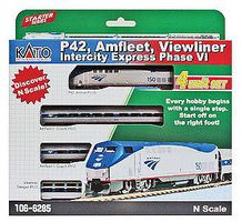 Kato Amfleet & Viewliner Intercity Express Train-Only Amtrak P42 N Scale Model Train Set #1066285