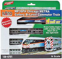Kato Chicago Metra Bi-Level Commuter Train-Only Set N-Scale