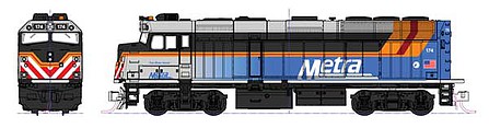 Kato EMD F40Ph Chicago Metra #174 DC N Scale Model Train Diesel Locomotive #1769105