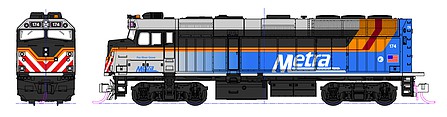 Kato EMD F40Ph Chicago Metra #174 DCC and Sound N Scale Model Train Diesel Locomotive #1769105l