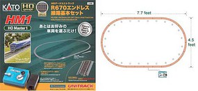 Kato HM1 Basic Oval Set with Power Pack SX Unitrack 4-1/2 x 7-3/4' Setup Size 26-3/8''  67cm Radius Curves