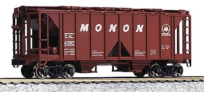 Kato ACF 70 Ton Open Side Covered Hopper (3) Monon HO Scale Model Train Freight Car #380204