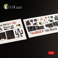 Kelik 1/48 Kelik F-16E Desert Vipers Block 60  interior 3D decals for Kinetic kit