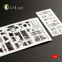 Kelik 1/48 Kelik F-14D Tomcat interior 3D decals for Tamiya kit