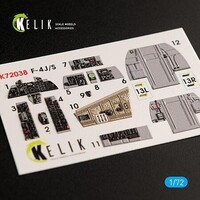 Kelik 1/72 Kelik F-4J/S Phantom II interior 3D decals for Hasegawa kit
