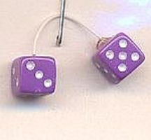 Kens Lavender with White Dots Fuzzi Dice Plastic Model Vehicle Accessory 1/24 Scale #d10