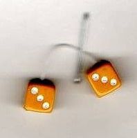 Orange with White Dots Fuzzi Dice