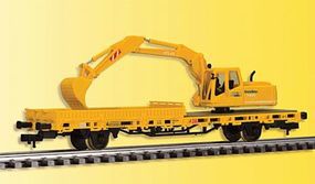 Kibri Low-Side Work Car w/Atlas Excavator HO Scale Model Freight #26250