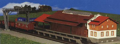 Kibri Goods Shed w/ Overhead Crane & Loading Ramp Z Scale Model Railroad Building #36606
