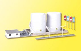 Kibri Twin Fuel Tanks w/Loading Facility Kit N Scale Model Railroad Building #37467