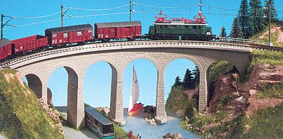 Kibri Single Track Curved Stone Viaduct w/ Icebreaker Piers N Scale ...