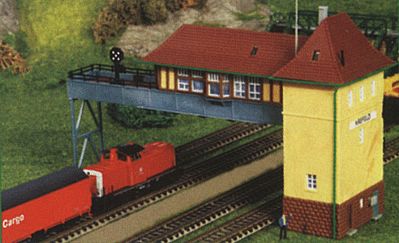 Kibri Krefeld Signal Tower w/Over-Track Platform Kit N Scale Model Railroad Accessory #37811