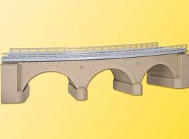 Kibri Curved Stone Bridge Kit (Single Track 45 Degrees) HO Scale Model Railroad Bridge #39723