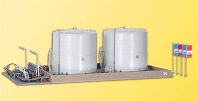 Kibri Twin Fuel Storage Tanks Kit HO Scale Model Railroad Building Accessory #39832