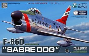 KittyHawk F86D Sabre Dog USAF Fighter (New Tool) Plastic Model Airplane Kit 1/32 Scale #32007