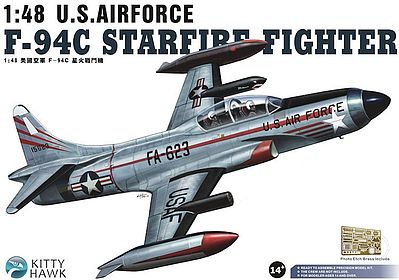 KittyHawk F94C Starfire USAF Fighter Plastic Model Airplane Kit 1/48 Scale #80101