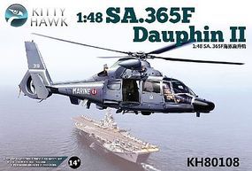 KittyHawk Sa365F Dauphin II Helicopter Plastic Model Helicopter Kit 1/48 Scale #80108