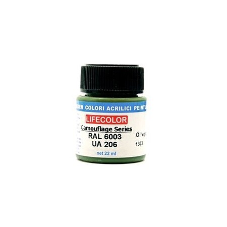 Lifecolor Olive Green RAL6003 Acrylic for CS1 (22ml Bottle) UA 206 Hobby and Model Acrylic Paint #206