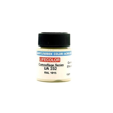 Lifecolor German Ivory RAL1015 Matte Finish (22ml Bottle) Hobby and Model Acrylic Paint #232
